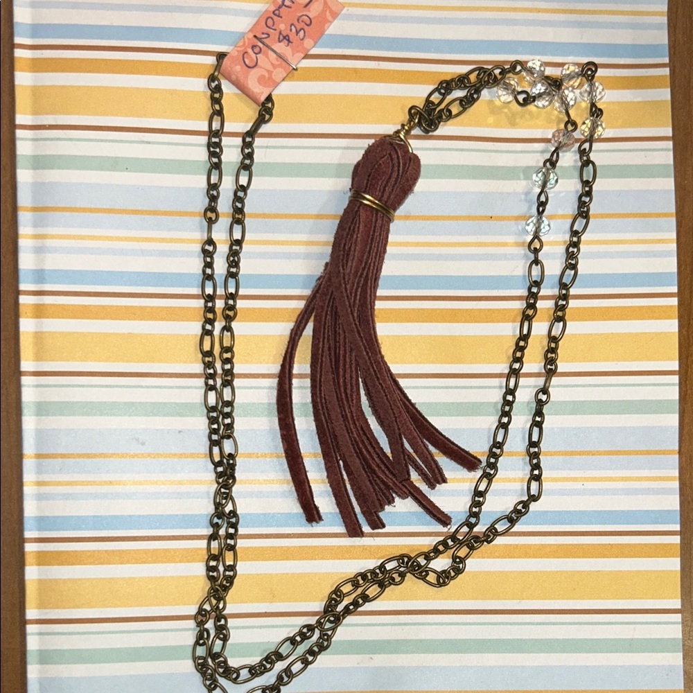 Elegant Brown Tassel Necklace